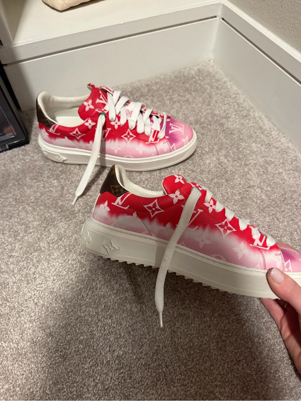 Authentic date code CL 1129 Louis Vuitton Tie Dye “Time Out” Sneakers